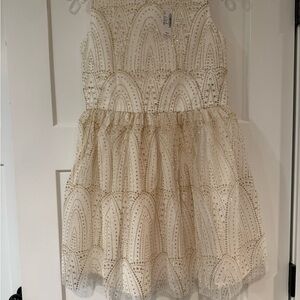 NWT Girls size 16 Christmas Holiday Dress Gold Ivory Christmas Photos